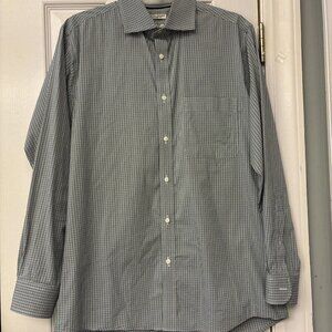 Jos A Bank 1905 Shirt Button Down Mens 15 1/2 - 32 Blue Plaid Long Sleeve.